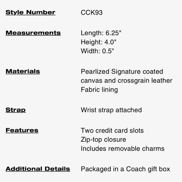 Coach Silver Wristlet - Picture 3 of 6